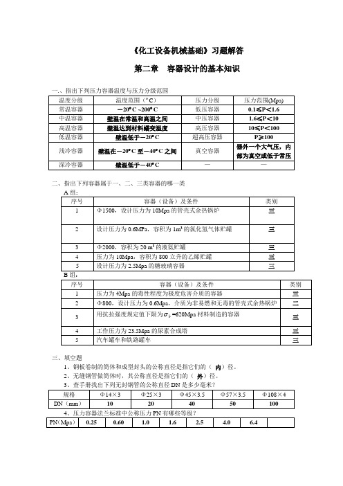 化工设备机械基础习题解答容器设计的基本知识指出