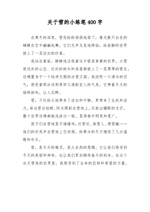 关于雪的小练笔400字