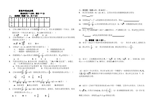 圆锥曲线测试题