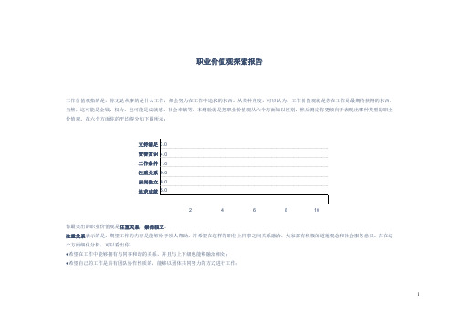 职业价值观探索报告 (价值观报告)