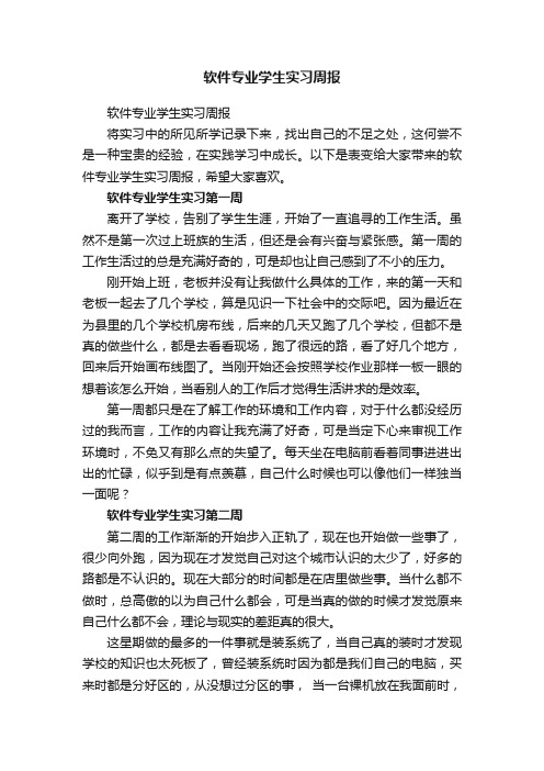 软件专业学生实习周报