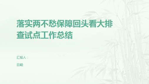 落实两不愁保障回头看大排查试点工作总结