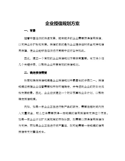 企业授信规划方案