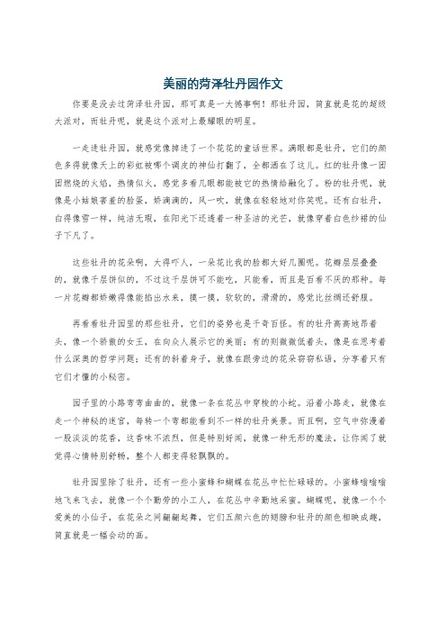 美丽的菏泽牡丹园作文