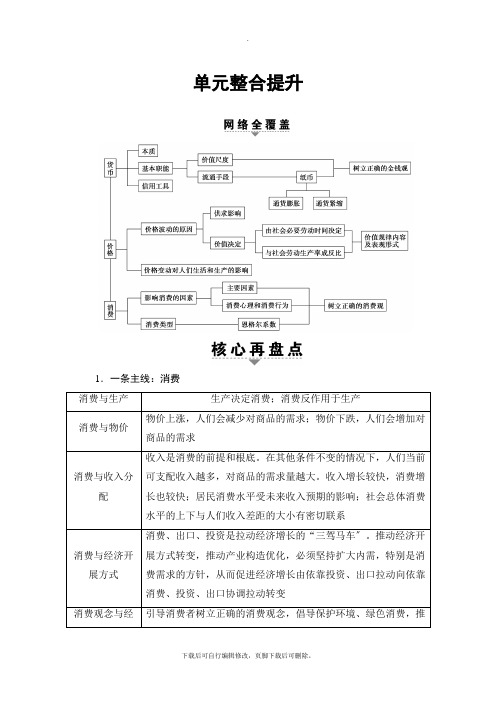 2021高考人教版政治一轮复习讲义： 必修1 第1单元 单元整合提升