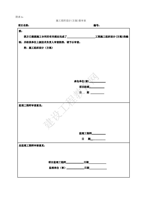 监理全套表格资料