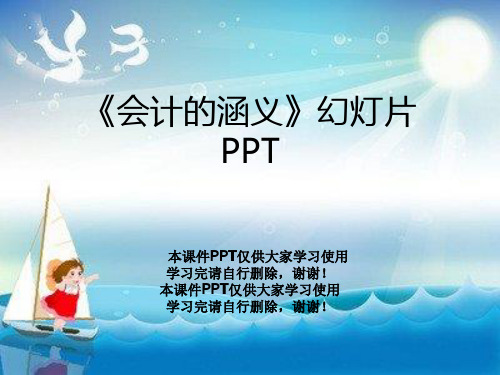 《会计的涵义》幻灯片PPT