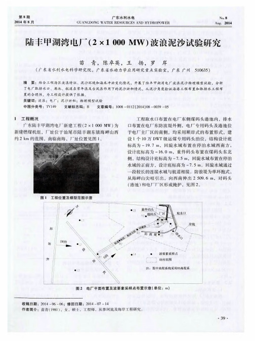 陆丰甲湖湾电厂(2×1000MW)波浪泥沙试验研究