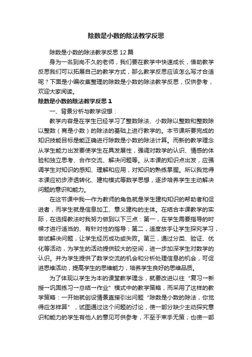 除数是小数的除法教学反思12篇