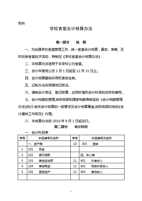 学校食堂会计核算办法