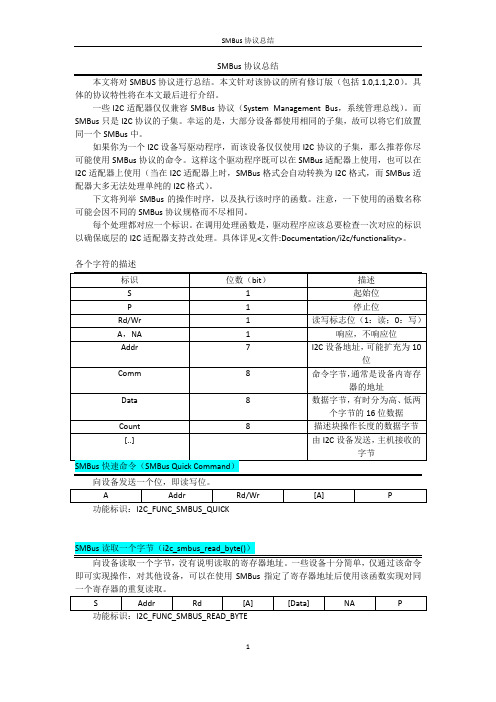 SMBus协议总结(翻译)