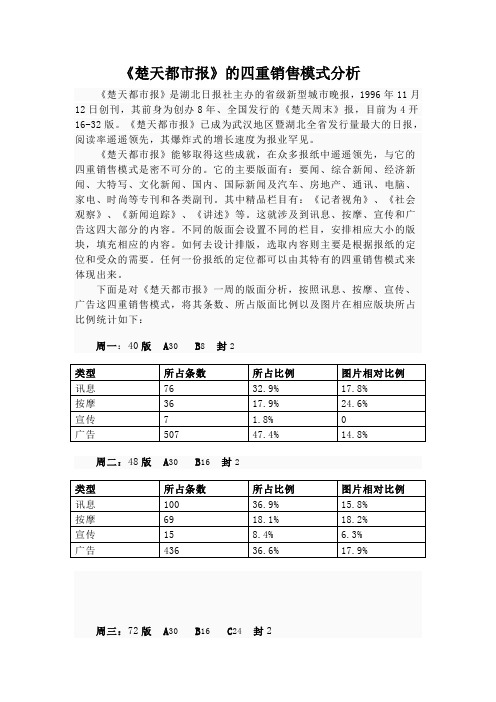 《楚天都市报》销售模式分析