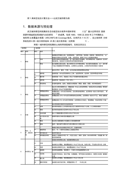 城市群生态功能具体区划及计算方法——以武汉城市群为例