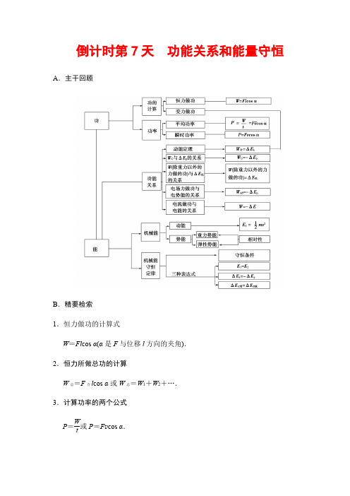 2018版高考物理二轮(江苏专版)教师用书：第二部分 倒计时第7天 功能关系和能量守恒