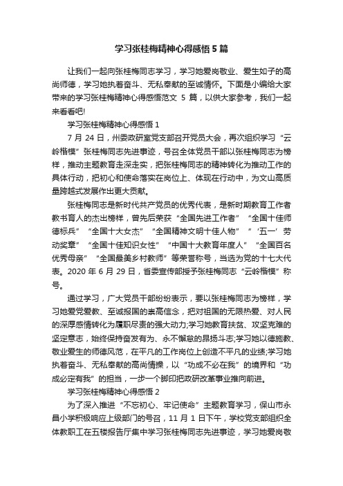 学习张桂梅精神心得感悟5篇