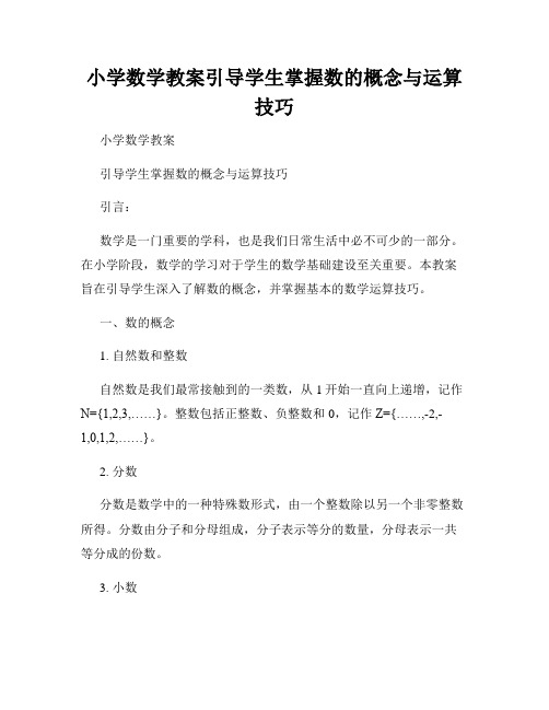 小学数学教案引导学生掌握数的概念与运算技巧