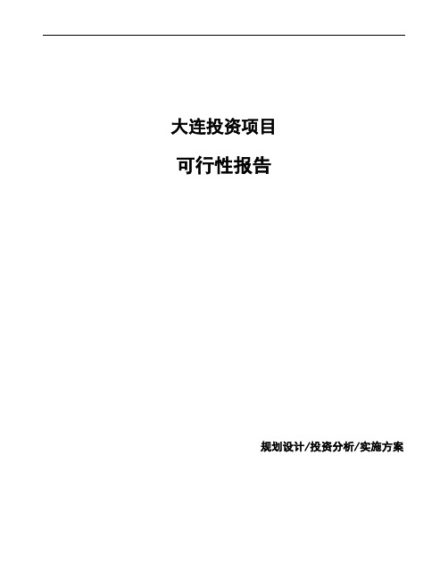 大连项目可行性报告(立项申请)