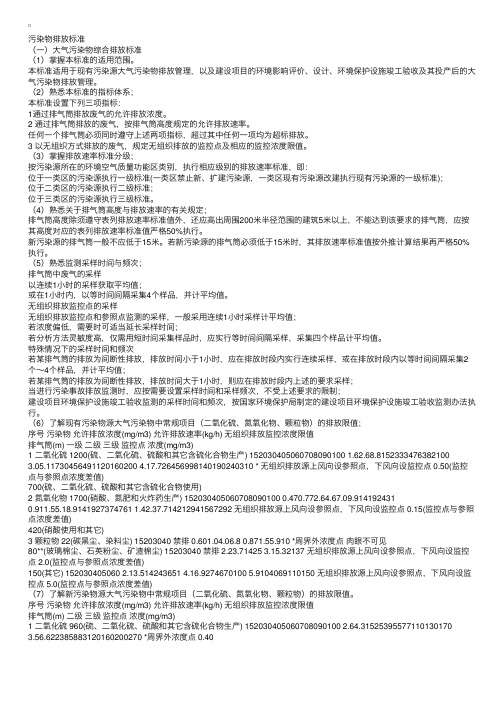 环境质量标准——污染物排放标准