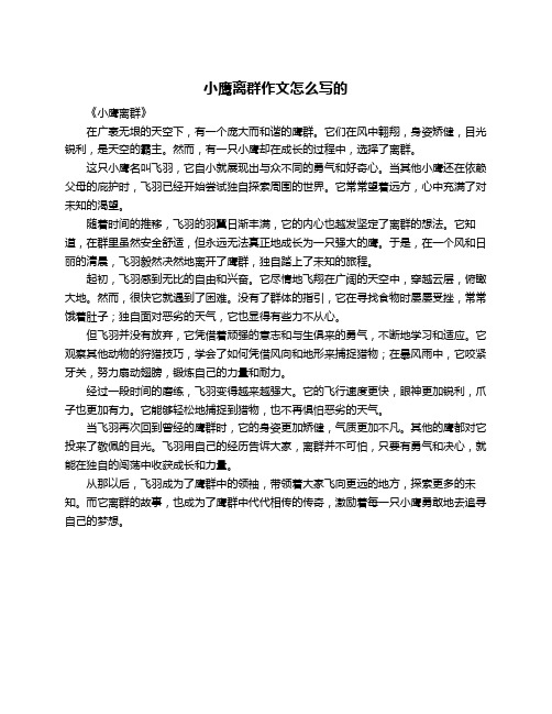 小鹰离群作文怎么写的