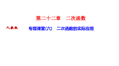 人教版九年级数学上册作业课件 第二十二章 二次函数 专题课堂(六) 二次函数的实际应用