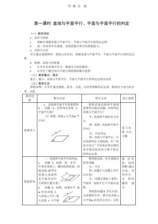 2.2.1直线与平面平行、平面与平面平行的判定.pptx