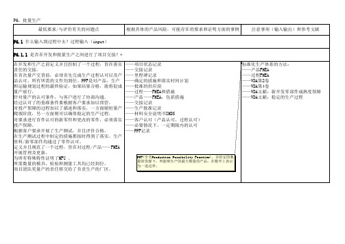 VDA6.3-2010中文版过程审核提问表解释-全部