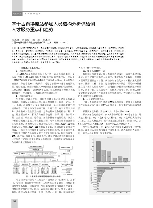 基于古泉换流站参加人员结构分析供给侧人才服务重点和趋势