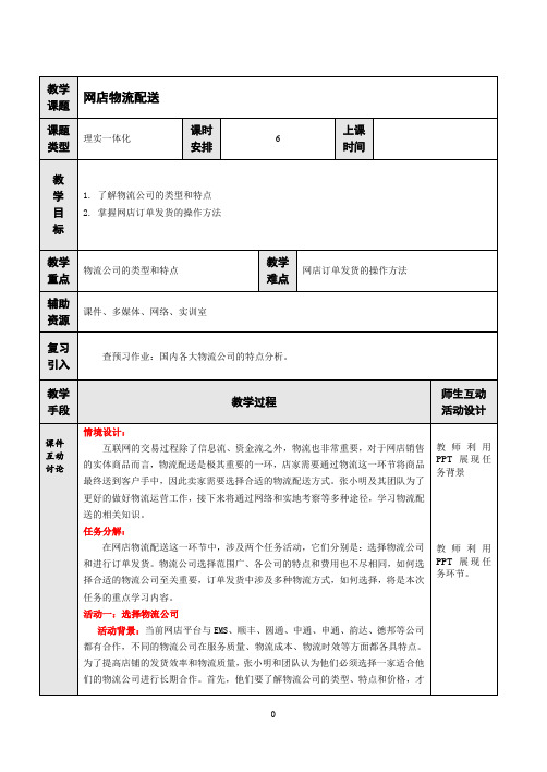 网店物流配送