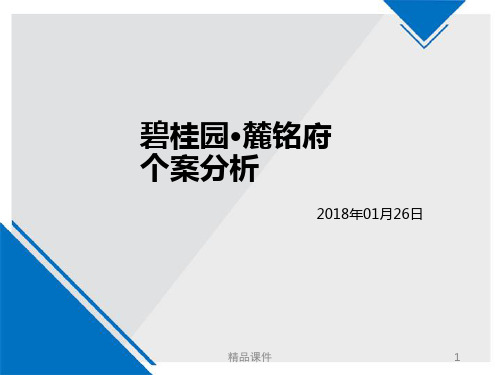 重庆茶园碧桂园麓铭府个案分析..PPT课件