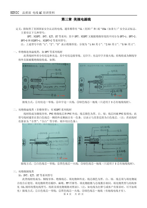 电源线印字内容解释