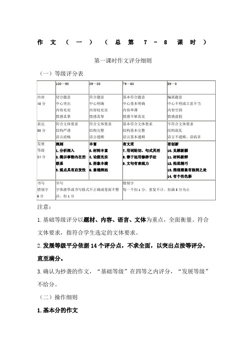 人教版八年级上第一单元作文教学指导教案