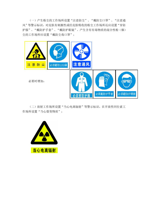 职业卫生警示标识