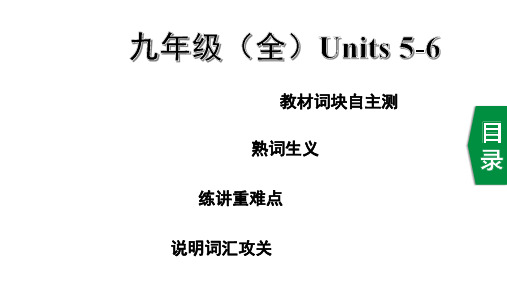 中考英语教材知识人教版九年级(全) Units 5-6