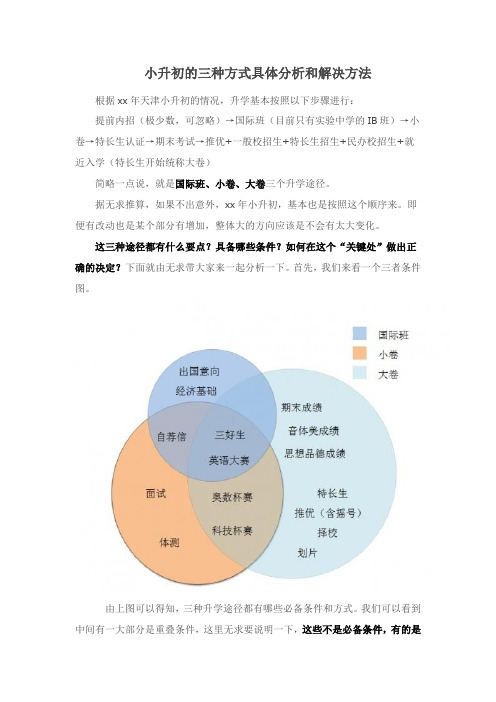 小升初的三种方式具体分析和解决方法