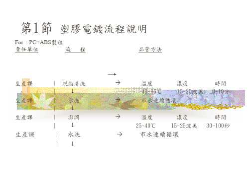 水电镀工艺流程分析