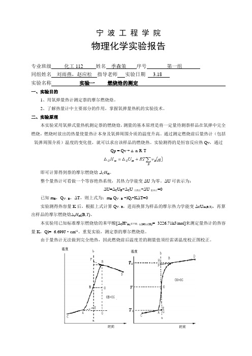 燃烧焓的测定1