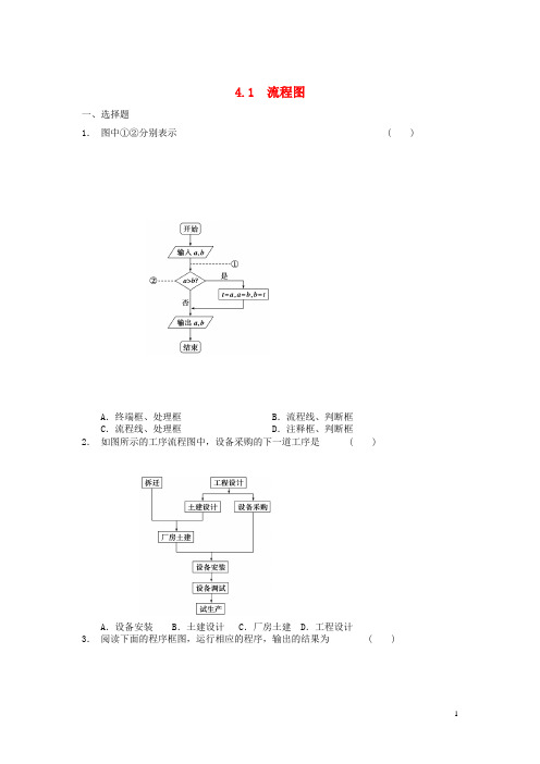 河南师大附中高中数学 4.1 流程图同步精练 新人教A版选修12(1)