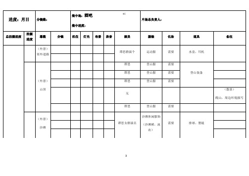 拍摄时间流程安排表(建文)