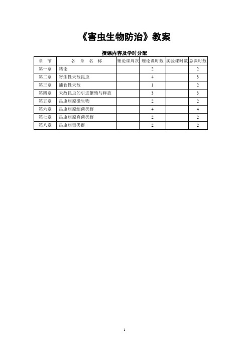 大学 考研 笔记 教案 《害虫生物防治》教案