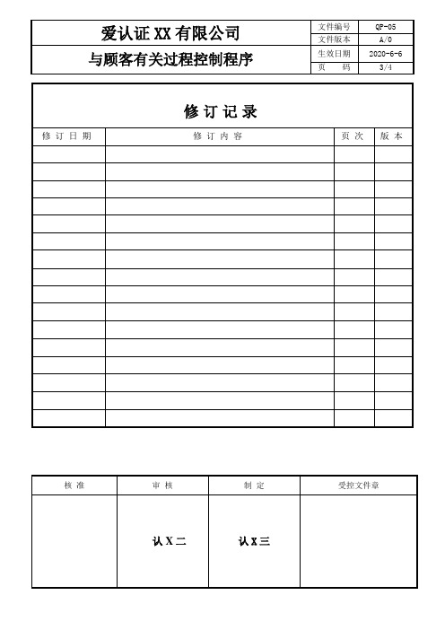 QP-05与顾客有关过程控制程序