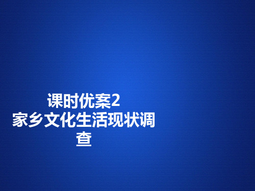 高中新教材语文人教必修上册课件：第四单元 课时优案2 家乡文化生活现状调查