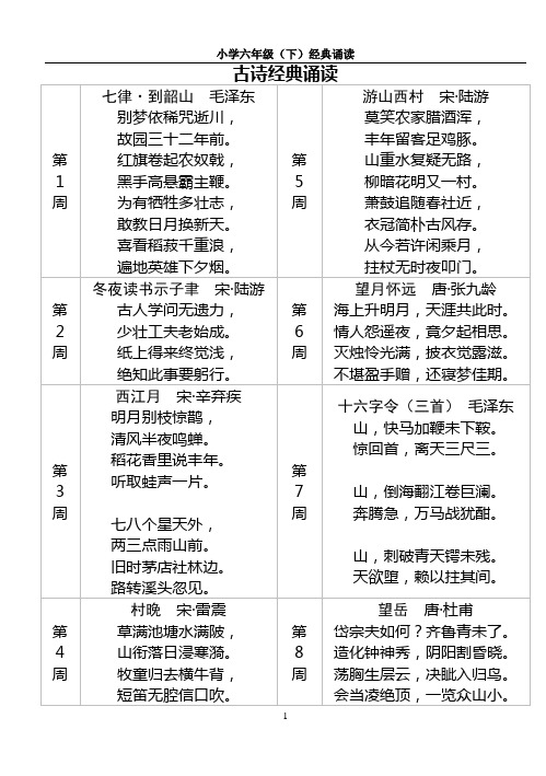 小学国学经典诵读6下