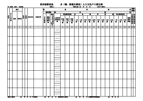 文化户口册(电子表格)