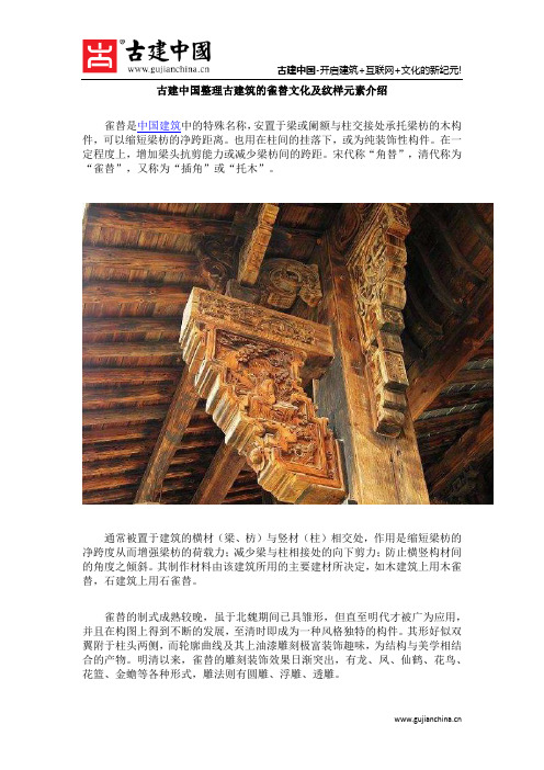 古建中国整理古建筑的雀替文化及纹样元素介绍