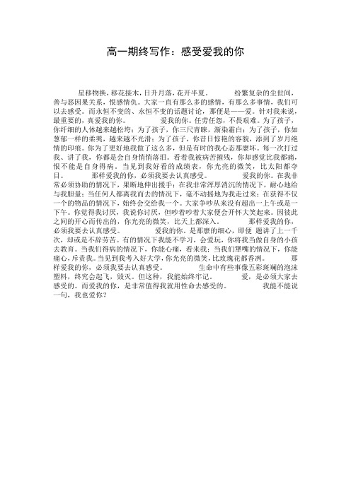 高一期终写作:感受爱我的你