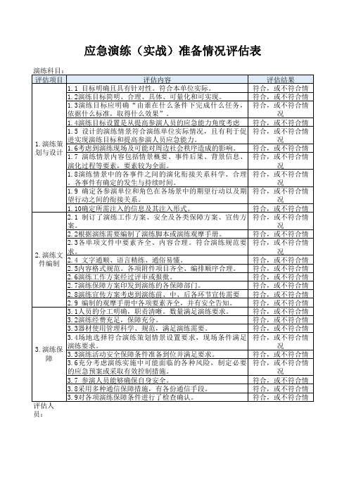 应急演练评估表