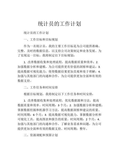 统计员的工作计划