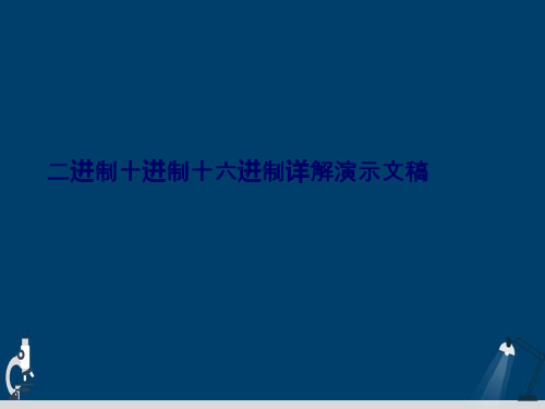 二进制十进制十六进制详解演示文稿