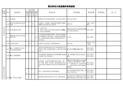 雷达料位计检查维护标准规范