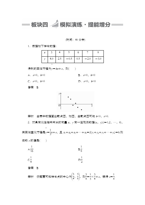 精编2018版高考一轮总复习数学文科模拟演练第9章统计统计案例及算法初步93和答案